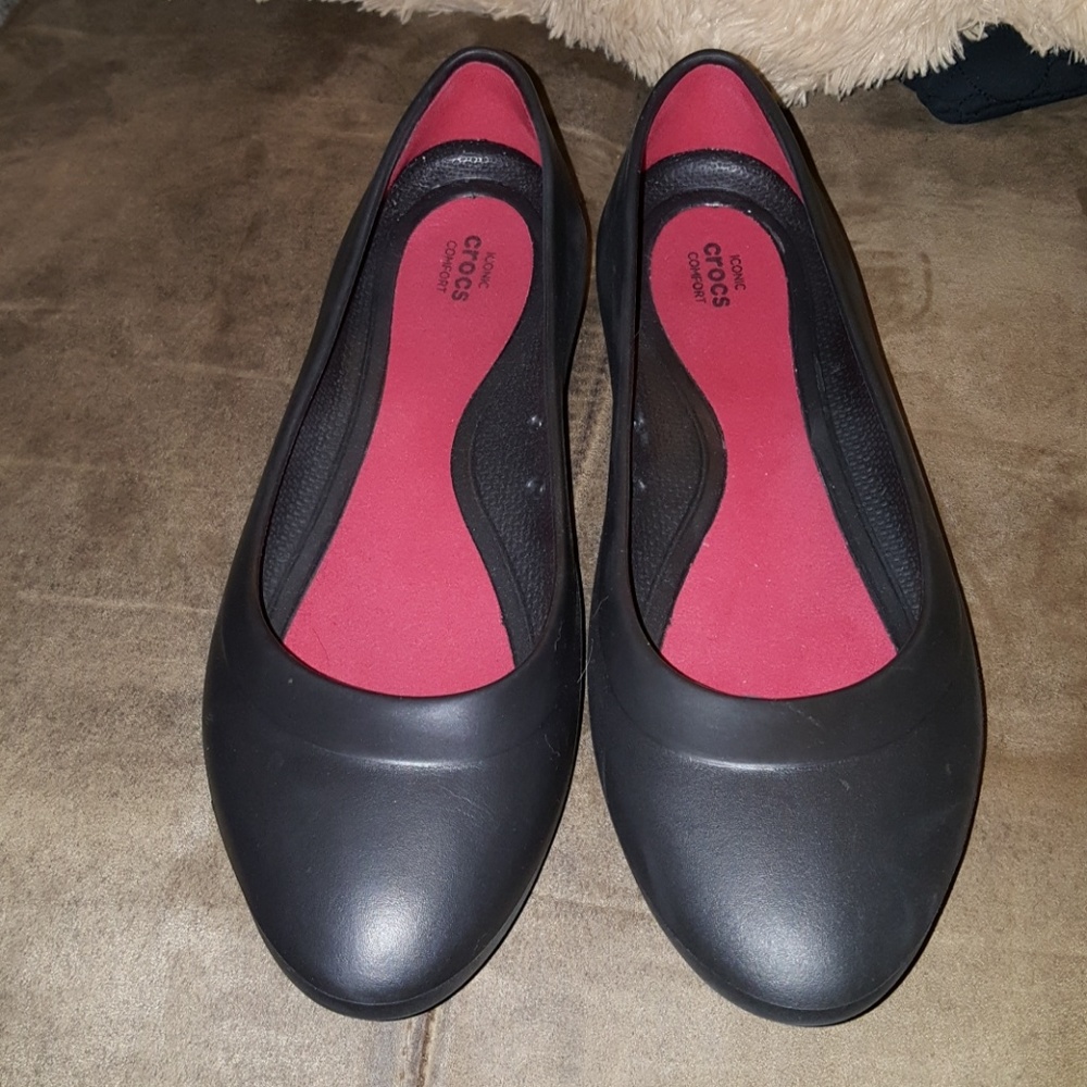 Crocs Lina Flat Black Size 10